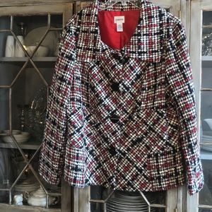 Chico’s tweed L tailored jacket